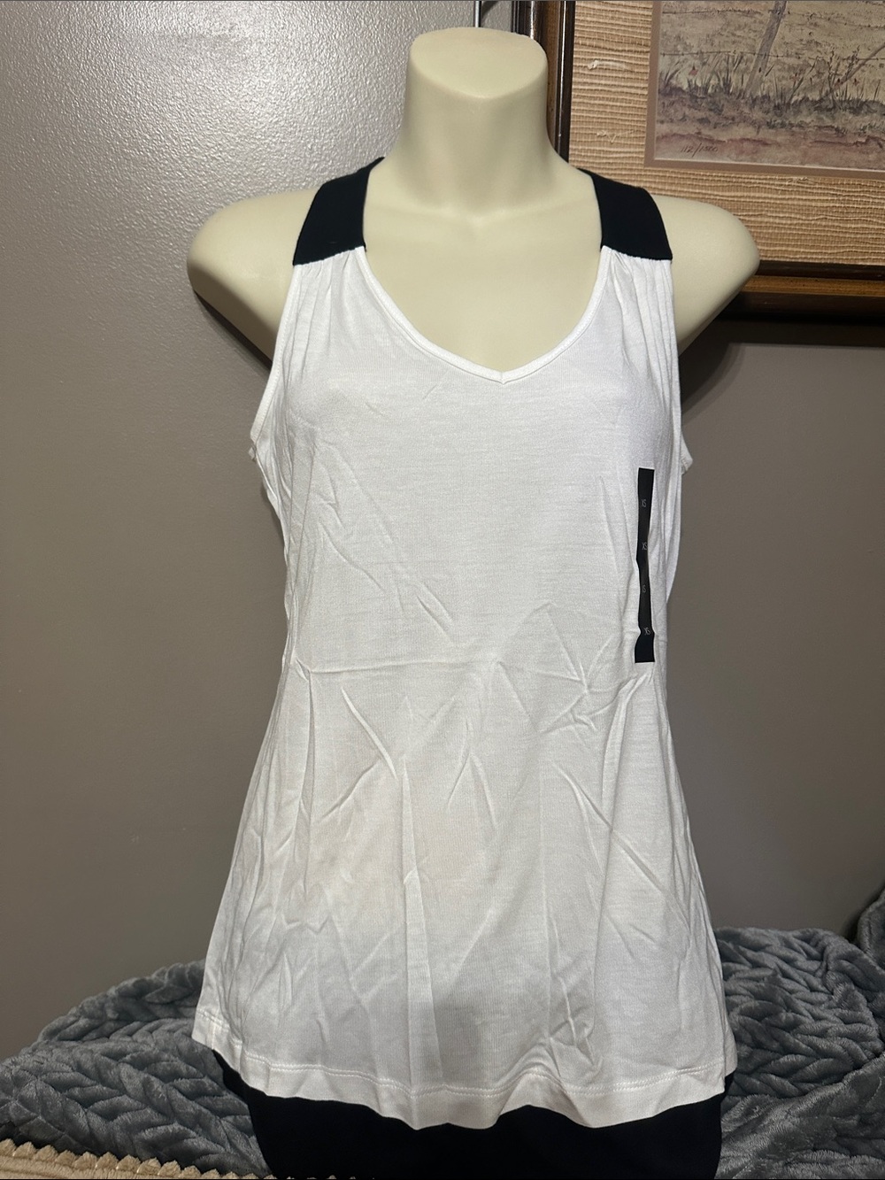Banana Republic White and Black Tank Top NWT